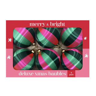 SILK XMAS BAUBLES - 6 PIECES