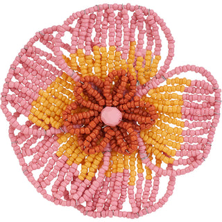 BEADED NAPKIN RING - FLOWER × 6