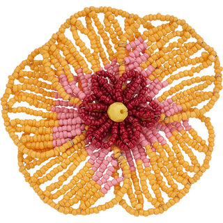 BEADED NAPKIN RING - FLOWER × 6