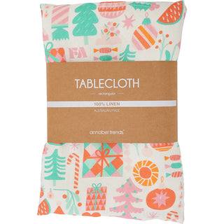 TABLECLOTH - LINEN - MERRY XMAS MA - MEDIUM 138CM X 240CM
