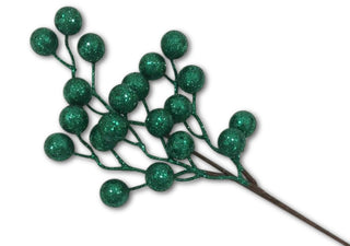 DARK GREEN GLITTER BALL PICK - 43CM