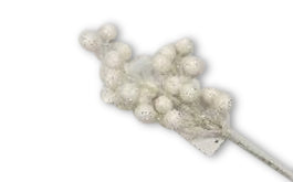 WHITE GLITTER BALL PICK - 43CM