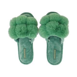 COSY LUXE - POM POM SLIPPERS – SPEARMINT