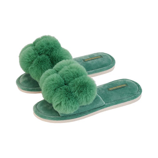 COSY LUXE - POM POM SLIPPERS – SPEARMINT