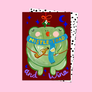 MISTLE-TOAD AND WINE CHRISTMAS CARD