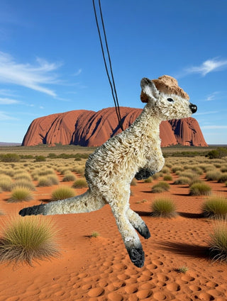 AKUBRA HAT HANGING ORNAMENT - KANGAROO 7-9CM