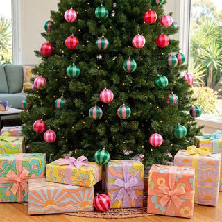 SILK XMAS BAUBLES - 6 PIECES