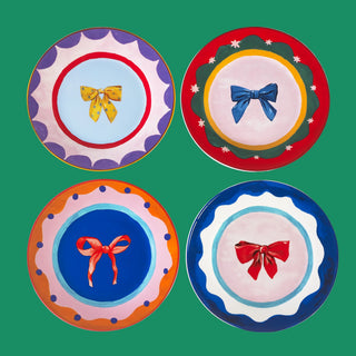 BOW CAKE PLATE - SET OF 4