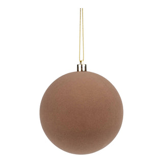 10CM BALL SET 4 EARTHY MOCHA FLOCKED