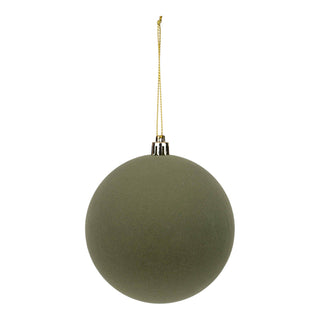 10CM BALL SET OF 6 AUTUMNAL FLOCKED