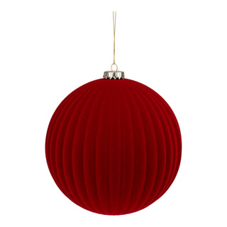 20CM FLOCKED LINED BAUBLE