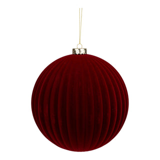 20CM FLOCKED LINED BAUBLE