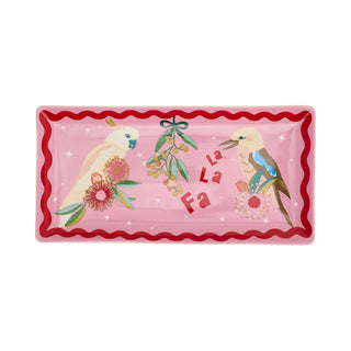 FESTIVE BIRDS PLATE - RECTANGLE