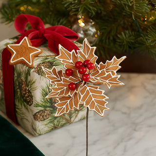 GINGERBREAD POINSETTIA FLOWER 30CM
