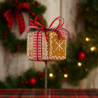 GINGERBREAD GIFT BOX PICK 31CM