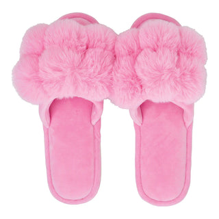 COSY LUXE - POM POM SLIPPERS – CANDY PINK