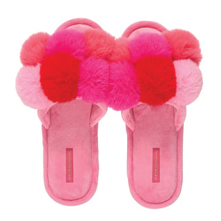 COSY LUXE - POM POM SLIPPERS – MULTI PINK