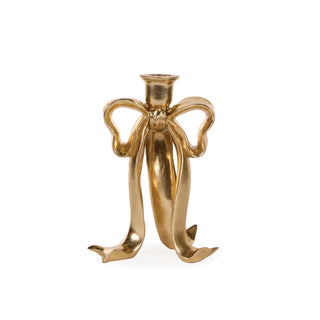 20 CM GILDED BOW CANDLE HOLDER