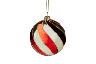 BAUBLE RED & GOLD STRIPE