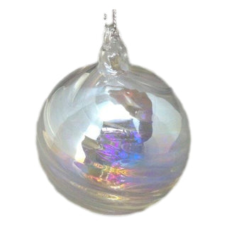 CLEAR IRID BALL 8CM - GLASS
