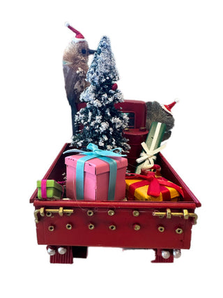AUSSIE CHRISTMAS RED TUK TUK WITH SIDE CAR - KOALA & KOOKABURRA