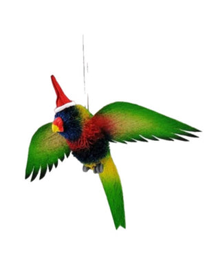 AUSSIE CHRISTMAS HANGING ORNAMENT - RAINBOW LORIKEET WITH WINGS