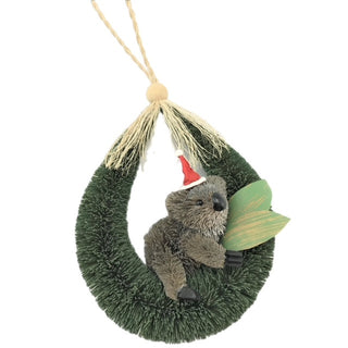 AUSSIE CHRISTMAS DOOR HANGER WREATH - KOALA 15CM
