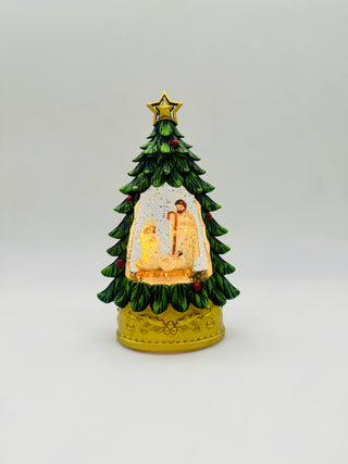 SNOWING PETITE CHRISTMAS TREE NATIVITY