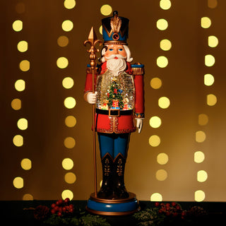 SNOWING NUTCRACKER W/ ROTATING GIFTS