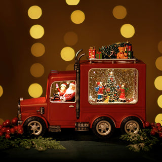 SNOWING TRUCK W/ SANTA AND CHRISTMAS TREE