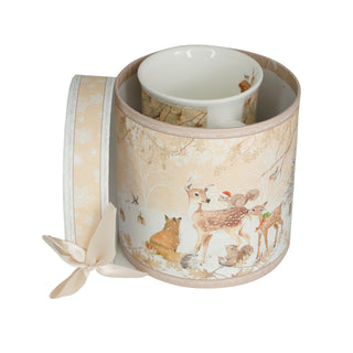 CHRISTMAS GIFT BOX MUG & SPOON SET W/ FAWN TALE