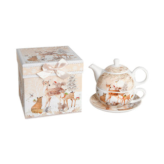 CHRISTMAS GIFT BOX TEA FOR ONE W/ FAWN TALE