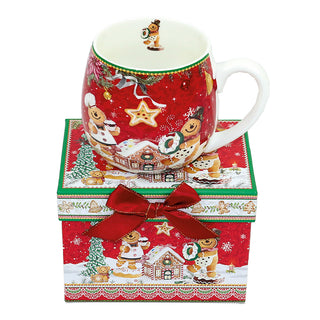 CHRISTMAS GIFT BOX MUG W/ GINGER WONDERLAND