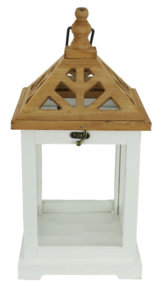 WOODEN TOP LANTERNS - SET OF 3