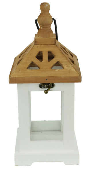 WOODEN TOP LANTERNS - SET OF 3