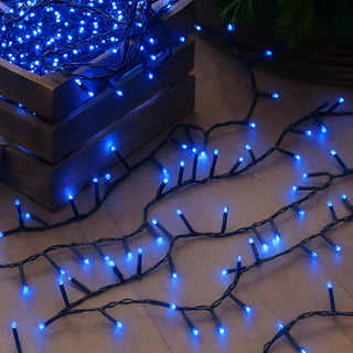 SOLAR 420 LED FAIRY LIGHT CHAIN DARK GREEN CABLE - 3 COLOUR OPTIONS