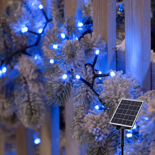 SOLAR 420 LED FAIRY LIGHT CHAIN DARK GREEN CABLE - 3 COLOUR OPTIONS