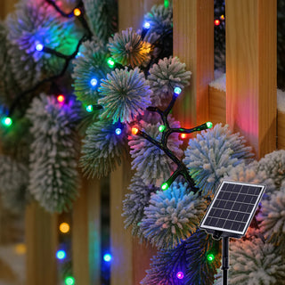 SOLAR 420 LED FAIRY LIGHT CHAIN DARK GREEN CABLE