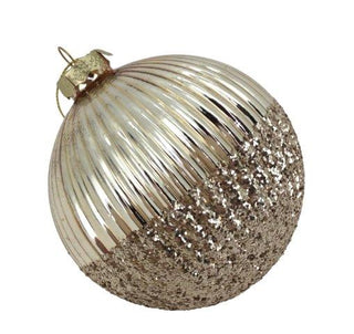 CHAMPAGNE LINED OMBRE BALL - GLASS