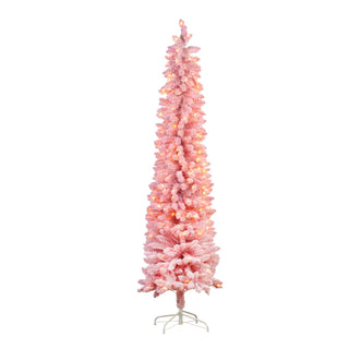 CHRISTMAS TREE- CANDY FLOSS PINK WITH MULTI FUNCTION LIGHTS, 6FT