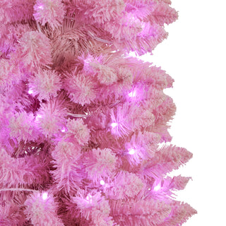 CHRISTMAS TREE- CANDY FLOSS PINK WITH MULTI FUNCTION LIGHTS, 6FT