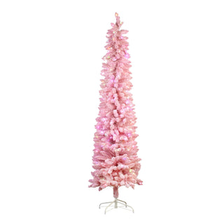 CHRISTMAS TREE- CANDY FLOSS PINK WITH MULTI FUNCTION LIGHTS, 6FT