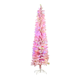 CHRISTMAS TREE- CANDY FLOSS PINK WITH MULTI FUNCTION LIGHTS, 6FT