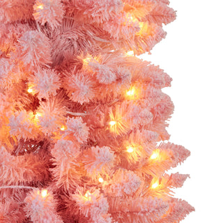 CHRISTMAS TREE- CANDY FLOSS PINK WITH MULTI FUNCTION LIGHTS, 6FT