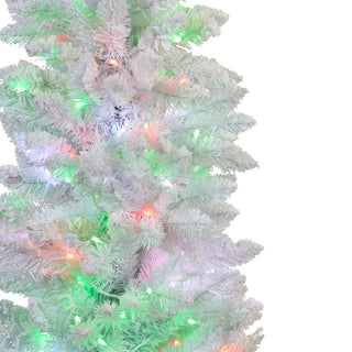 CHRISTMAS TREE- CANDY FLOSS WHITE WITH MULTI FUNCTION LIGHTS, 6FT