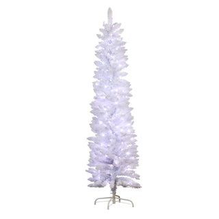 CHRISTMAS TREE- CANDY FLOSS WHITE WITH MULTI FUNCTION LIGHTS, 6FT