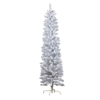 CHRISTMAS TREE- CANDY FLOSS WHITE WITH MULTI FUNCTION LIGHTS, 6FT