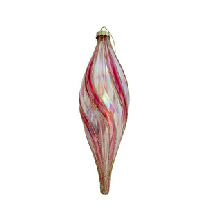 CLEAR PINK SLEEK LONG DROP - GLASS
