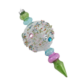 CANDY PEARL CLEAR FINIAL 18CM - GLASS