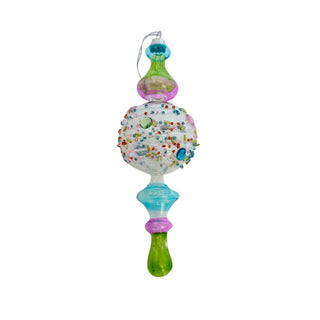 CANDY PEARL CLEAR FINIAL 19CM - GLASS